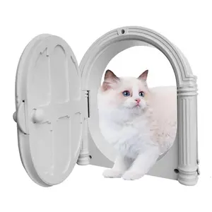 新款设计师耐用自动宠物门豪华法国狗门板易于使用外部内部猫门