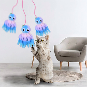New hanging, sounding octopus kitten toy, <b>plush</b> octopus bouncy <b>cat</b> teaser, a fun and entertaining pet toy. - Product Image 3