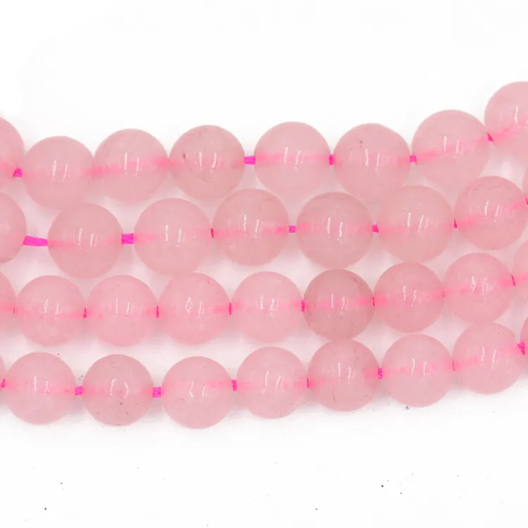 Высокое Качество Оптовая Продажа Натуральные свободные бусины 2024 розовый камень 4 мм 6 мм 8 мм 10 мм 12 мм розовые кварцевые бусины нить