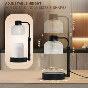 ชุดอุ่นเทียนหอม LANJO พร้อมโคมไฟและเทียนทรายในขวดแก้ว น้ำมันหอมระเหย คริสตัล และดอกไม้แห้ง - Product Image 6