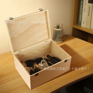 <b>Retro</b> Wooden Storage Box Square Solid Wood With Lock Jewelry <b>Gift</b> Box Covered Decorative - Product Image 2
