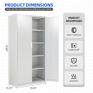 Gabinete de oficina de diseño moderno de doble <span class=keywords><strong>puerta</strong></span> Gabinete de archivo de armario de metal de acero Gabinete de oficina de <span class=keywords><strong>2</strong></span> puertas batientes - Product Image 2