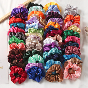 Custom Fashion Women Accessory Bulk Elastic <strong>Hair</strong> Ties Custom Solid Satin <strong>Hair</strong> <strong>Bands</strong> <strong>Girls</strong> Wholesale Silk <strong>Hair</strong> Scrunchies - Product Image 2