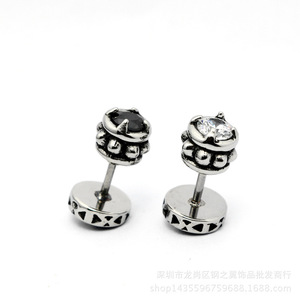 Pendientes yunnique con forma de estrella, acero inoxidable 316, engaste de garra, joyería de moda en blanco y negro para hombres y mujeres - Product Image 3