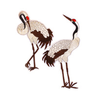 Patch brodé personnalisé en forme d'oiseau, personnalisé, en fer sur grue, colibri, Phoenix, vente en gros