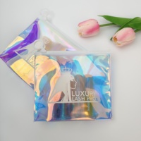 Sac de maquillage holographique à fermeture éclair en PVC Pochette cosmétique à paillettes avec extracteur en métal pour sac de rangement de maquillage de voyage