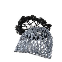 Bonnet de nuit en maille crochetée avec perles, en rayonne tricotée, pour femmes, fait main, filet pour chignon avec perles