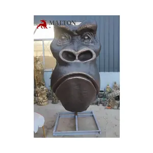 High Quality Art Hand Casting Art Masterpiece Bronze Large Gorilla Face Sculpture For Garden Decoration