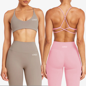 G-Sujetador deportivo transpirable de cintura alta para mujer, nuevo estilo, Pilates, pantalones deportivos, logotipo personalizado, gimnasio, Yoga, 2 piezas, 2017 - Product Image 1