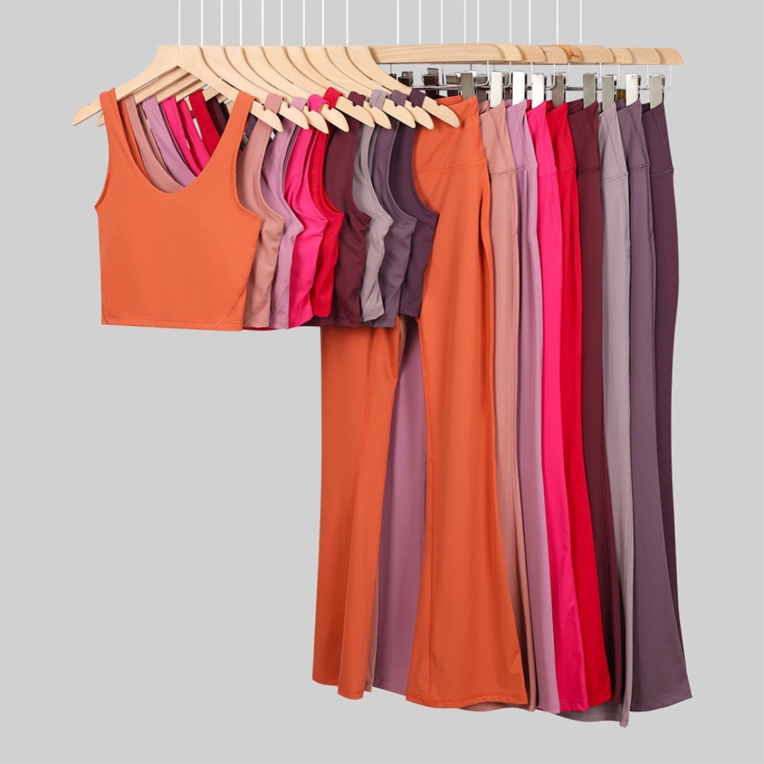 Vintage Pink Solid Yoga Set 2 Piece Seamless Breathable Plus Size Workout Leggings Hidden Lift Peach Butt High Waist