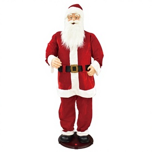 Statua Animata di Babbo Natale a Grandezza Naturale in Tessuto, Decorazione Natalizia con Colore Personalizzabile e Uso Esterno - Product Image 4