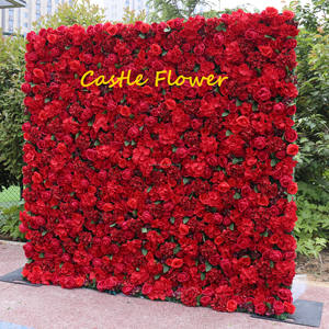 Искусственная стена из пампасной травы H-819, индивидуальный дизайн, скрученная, 8x8 футов, бело-бежевая, для декора свадеб и вечеринок - Product Image 4