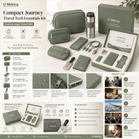 Kit de voyage compact et essentiel populaire : Pochette, bouteille, batterie externe, câble – Fournisseur de cadeaux promotionnels personnalisés avec logo OEM ODM