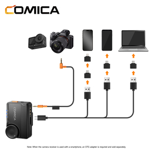 ไมโครโฟนไร้สาย COMICAVimo Me (Camera B) แบบหนีบเสื้อขนาดเล็ก 2TX+1 ตัวรับสัญญาณสำหรับกล้อง พร้อมระบบตัดเสียงรบกวนอัจฉริยะ สำหรับกล้องวิดีโอบล็อกและบันทึกเสียง - Product Image 5