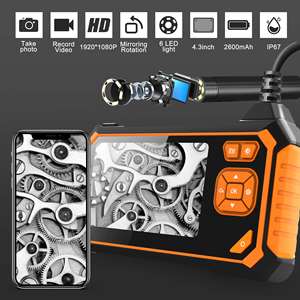 Endoscope avec lumière, caméra d'inspection HD 1080P, endoscope industriel étanche avec batterie de 4,3 pouces 2600 mAh, câble rigide - Product Image 4
