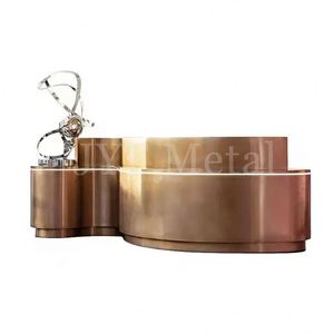 Comptoir de bar Art Déco moderne EX973 en acier inoxydable, durable et étanche pour projets architecturaux extérieurs et intérieurs - Product Image 1