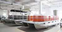 Bateau à ponton rigide de luxe en aluminium, directement de l'usine, avec remorque