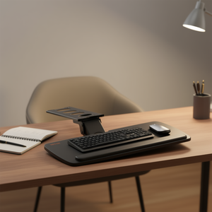 Plateau de clavier réglable en hauteur Vevor, 25x9,8 pouces, support de clavier coulissant en métal pour le travail à domicile ou au bureau - Product Image 2