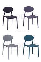 Chaise de salle à manger en plastique jaune, Design robuste, moderne, empilable, coloré