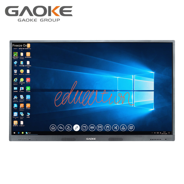 GAOKEview Touch Screen LED Display TV 20-Point Multi-Touch 4K Resolution Aluminum Alloy Interactive Whiteboard Meeting Classroom