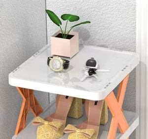 أرفف أحذية على شكل حرف X أرفف أحذية قابلة للفصل أرفف تخزين للأسرة الأسرة الأرفف المنزلية متعددة الطبقات خزانة ملونة بسيطة الأرفف - Product Image 3