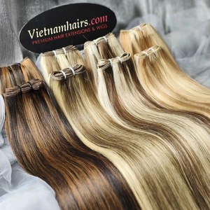 Extensions de cheveux humains vierges vietnamiens de luxe, tissage Genius, double épaisseur, cuticules intactes, vente en gros - Product Image 1