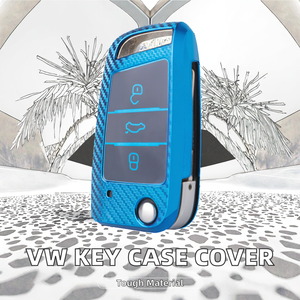 Usine directe TPU souple en Fiber de carbone voiture clé housse coque porte-clés porte-clés <span class=keywords><strong>sac</strong></span> pour Volkswagen 2017 Passat Polo Bora Tiguan - Product Image 3