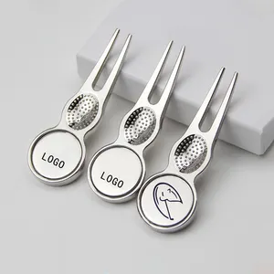 Fabriek Direct Groothandel Metalen Golf Divot Tool Custom Logo Golf Divot Reparatie Tool/Golf Divot Pitch