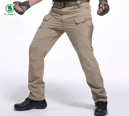 X7 टैक्टिकल पैंट पुरुषों की आउटडोर पैंट ढीली और टिकाऊ, कई जेब वाली, अनुकूलित पुरुषों की कैमो पैंट