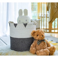 Panier de corde de coton Goodpick fait à la main de haute qualité avec poignée pour bébé blanchisserie jouet couverture panier de pépinière