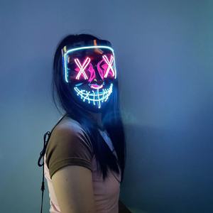 Máscara LED <span class=keywords><strong>de</strong></span> PVC con Luz, Máscara <span class=keywords><strong>de</strong></span> Purge, Disfraz <span class=keywords><strong>de</strong></span> <span class=keywords><strong>Halloween</strong></span> con Función Multiluz Intermitente para Festivales, Carnavales y Fiestas - Product Image 3