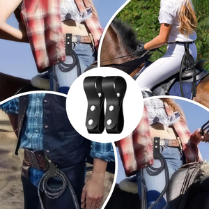 Portable Custom PU <strong>Leather</strong> Bullwhip Strap Horse Riding Spurs Accessories With Belt Loop - Product Image 6