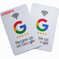 Carte Google Review Tap Card 13.56mhz NFC RFID PVC avec puce IDIC, carte PVC sans contact