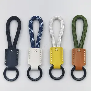Wholesale Blank Custom Engraving Logo Lanyard Wrist Key Chain Car Phone Leather Keychain