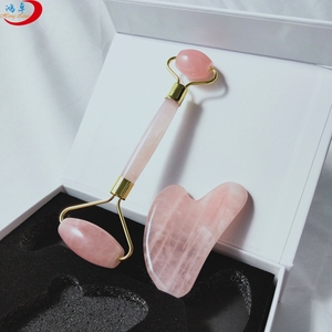 100% naturale <span class=keywords><strong>rosa</strong></span> quarzo <span class=keywords><strong>rosa</strong></span> saldato del viso rullo di <span class=keywords><strong>giada</strong></span> per il massaggio viso - Product Image 4