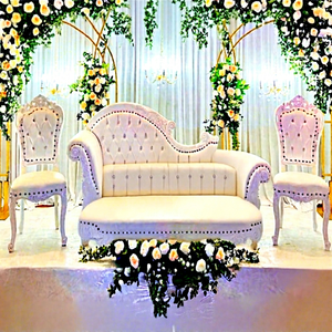 Elegant Design - Conjunto de Sofás Blancos para Bodas, Impresionante Conjunto de Sofás Tipo Trono, Muebles de Lujo en Venta en EE. UU. - Product Image 1