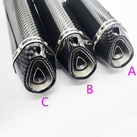 Fiber De carbone 51mm pour Moto D'échappement Modifier Motocross Silencieux D'échappement pour FZ6 CBR250 CB600 MT07 VTT Dirt Pit Bike