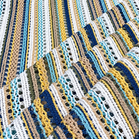 Tissu en maille ajourée multicolore 100% polyester, texture rayée, jacquard, textile pour robes, hauts et vêtements de mode pour femmes