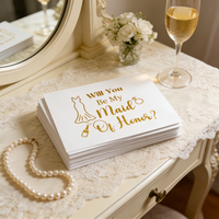 Cartes d'invitation de demoiselle d'honneur personnalisées avec estampage à chaud doré de qualité supérieure, cartes de demande de mariage personnalisées avec votre logo