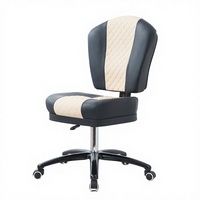 Chaise de bar/poker en cuir noir de luxe avec logo personnalisé, roulettes réglables modernes, pour la maison, le bar, la salle à manger, la chambre, le salon, la salle de sport