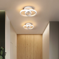 Luminaire Plafonnier Moderne LED Cercles Encastré pour Chambre, Couloir, Hall d'Entrée, Plafonnier Lustre 2 Anneaux 18W