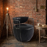 Fauteuil de salon en cuir véritable, mobilier de style médiéval antique, fauteuil de loisirs