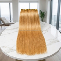 Venta al por mayor # 27 Extensiones de Cabello Humano Virgen 100% Rubio Miel Súper Doble Trama Liso Extremo de 10-30 Pulgadas