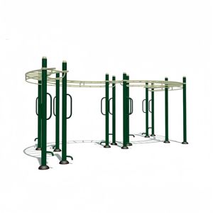 Barre Orizzontali Doppie per Fitness all'Aperto, Barra per <span class=keywords><strong>Trazioni</strong></span> con Tubo Zincato 300x12x260cm, Attrezzatura per Palestra all'Aperto Baihe BH22-19608 - Product Image 6
