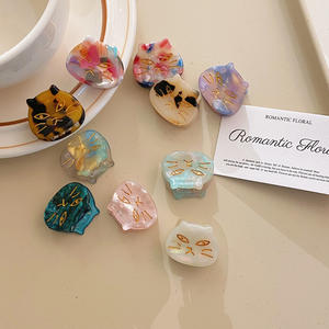 Nieuwe Aankomst 3Cm Schattige Mini Klauw Clips Voor Kinderen Mooie Dieren Kat Marmer Cellulose Acetaat Haar Krab Klauw Voor Dun Haar Baby Meisjes - Product Image 2