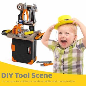 Banc d'outils pour enfants 2-en-1 pour garçons-28 PCS <span class=keywords><strong>Jouet</strong></span> d'<span class=keywords><strong>atelier</strong></span> de construction et de simulation-Banc de travail sûr et durable - Product Image 3