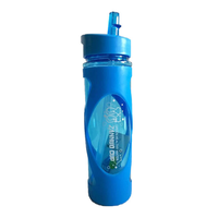 Bouteille d'eau en plastique de 21 oz avec couvercle, poignée et paille, sans BPA, qualité alimentaire, anti-fuite, compatible lave-vaisselle, pour la consommation quotidienne en extérieur