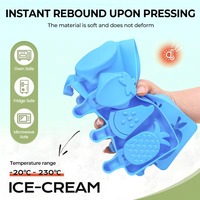 UNIMOULD ICE-2 Eco-vriendelijke Anti-aanbak Anti-slip Fruit Dieren Geometrische 3D Siliconen IJslolly Fondant Chocolade Reep Vorm