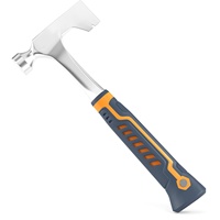 Marteau à cloison sèche 14 oz, hache en acier forgé monobloc |   Hache de 14 oz, forgée d'une seule pièce, lame à encoches pour clous, face fraisée