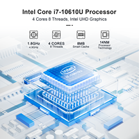 Mini PC Industrial sin Ventilador Intel Core I3-10110U 4*USB2.0 4*USB3.0 Doble Gigabit LAN RS232 COM 2*HD DDR4 Compatible con 64GB